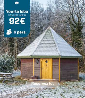 Yourte Isba : visuel de l’hébergement, tarif de l’offre et capacité d’accueil.